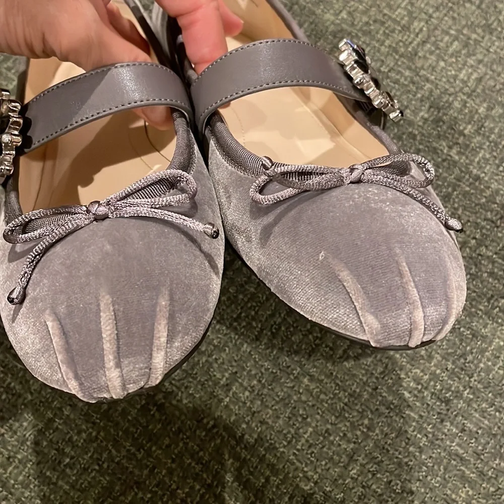 Nine West gray velvet Mary Janes (sz 7 1/2) - Picture 8 of 11